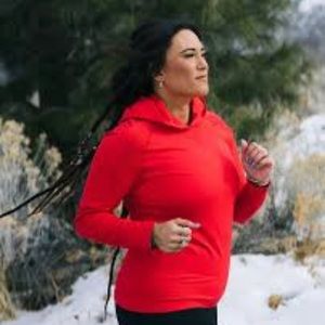 EUC zyia sunset red performance hoodie